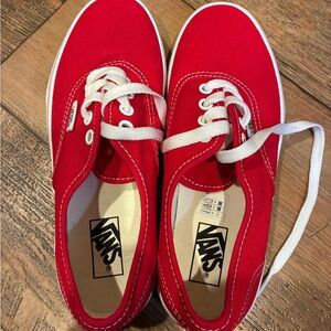Vans Bold Red Sneakers with White Accents
